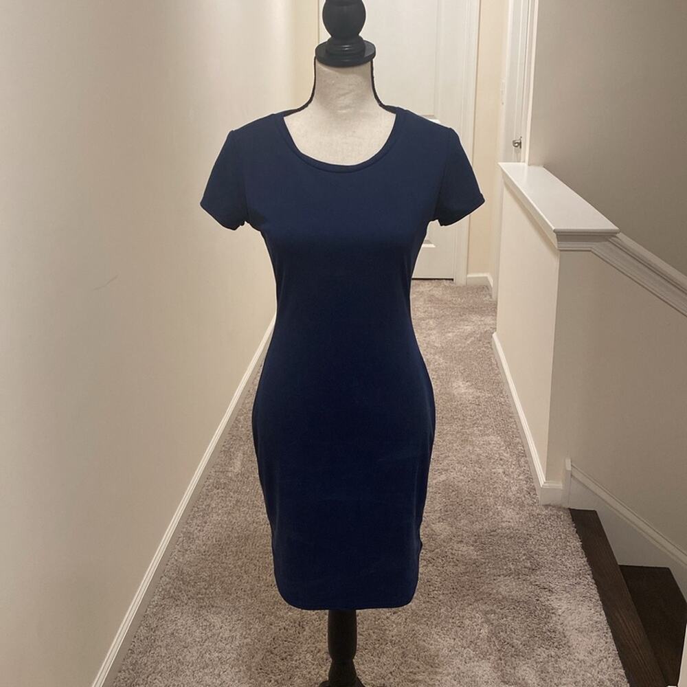 Lulus Like Minded Slate Blue Bodycon Dress Size M Classic Glam